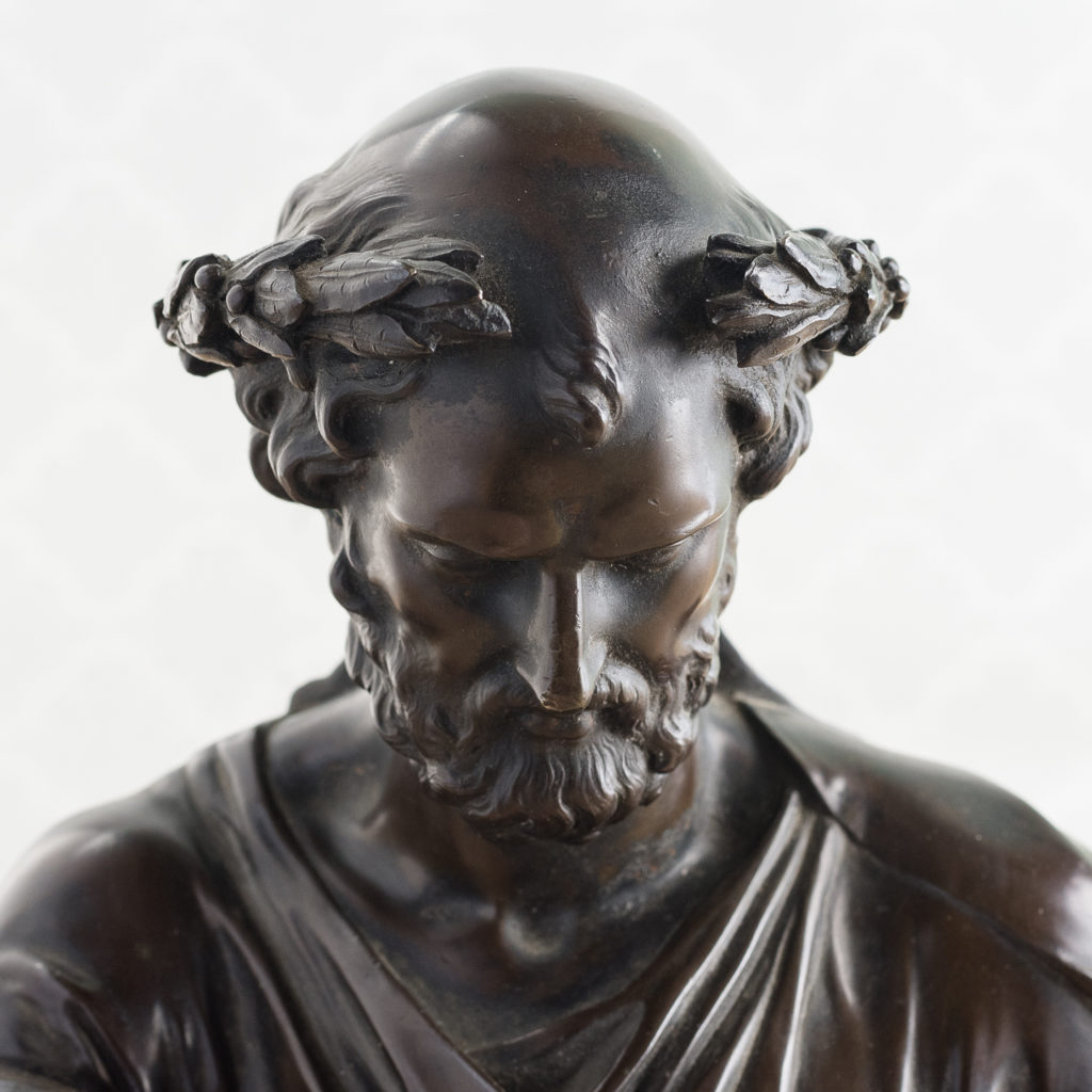 French late nineteenth century bronze portrait bust of Hippocrates, -123099
