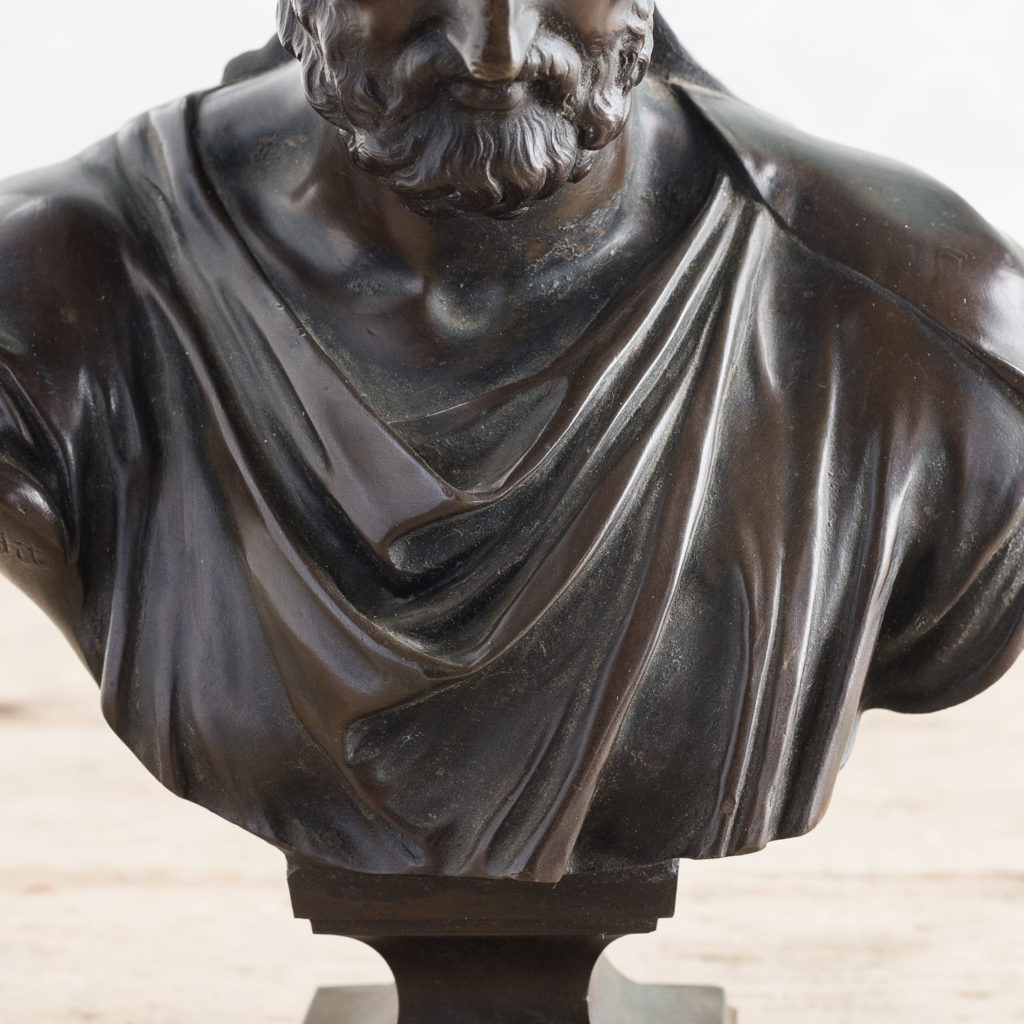 French late nineteenth century bronze portrait bust of Hippocrates, -123103