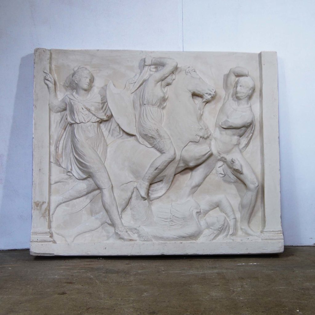 Amazonamachy: A Classical plaster figural relief-0