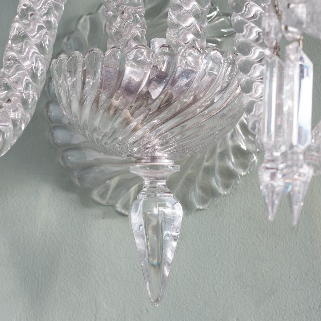 Pair of Baccarat glass wall appliques,