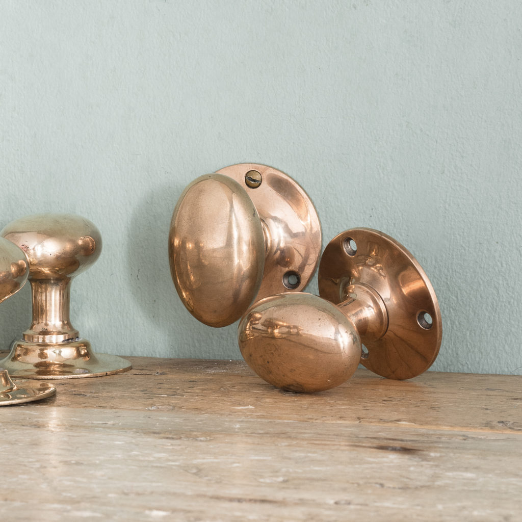 Reclaimed oval brass door knobs