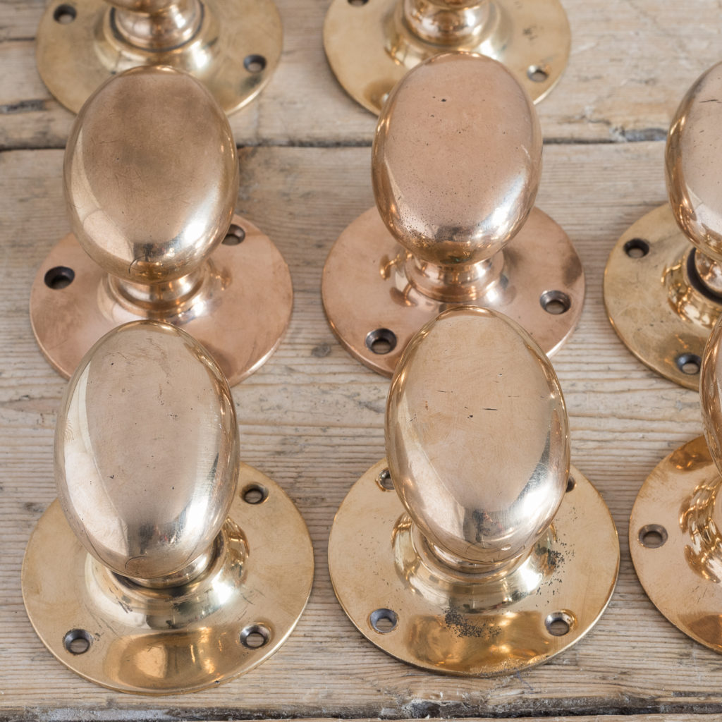 Reclaimed oval brass door knobs