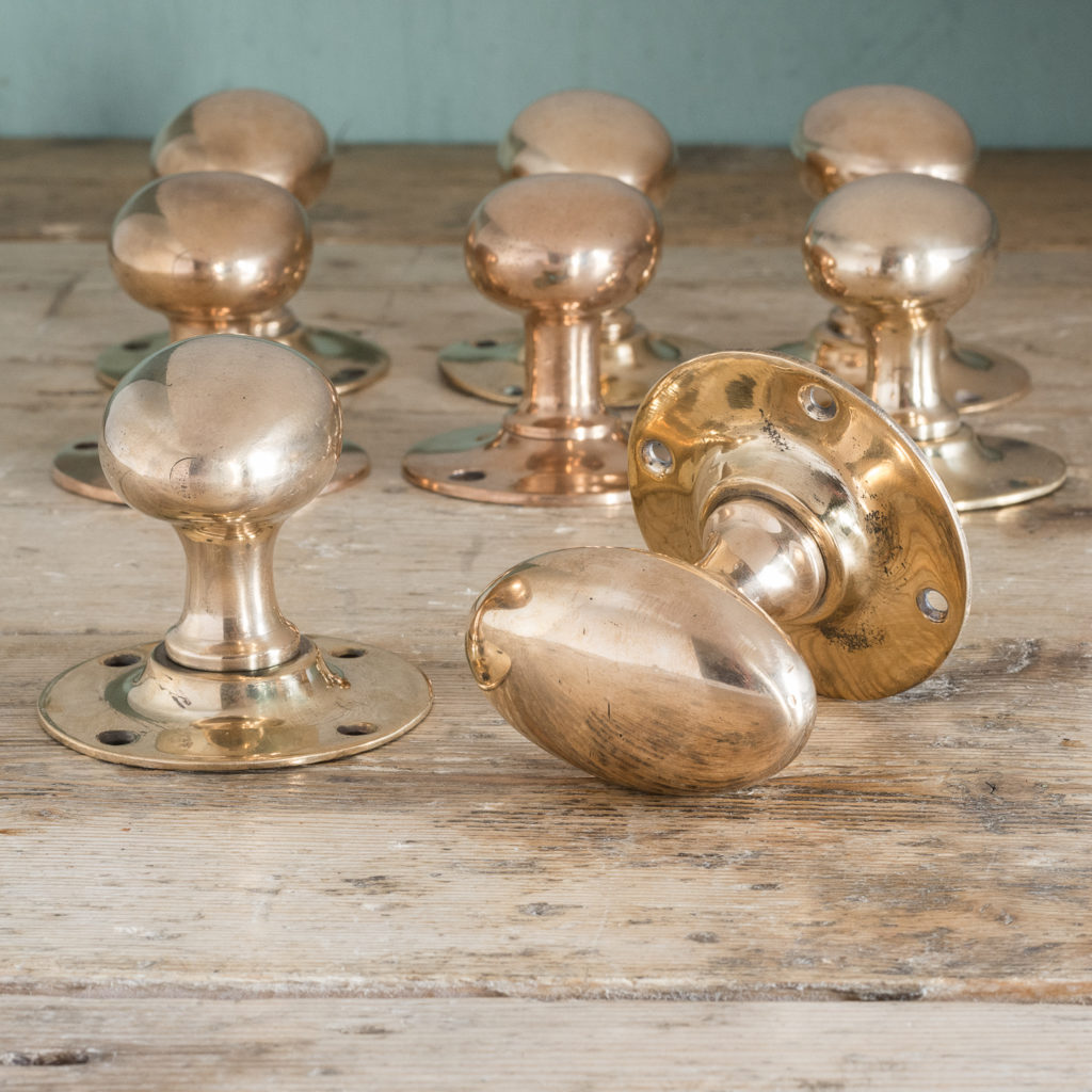 Reclaimed oval brass door knobs