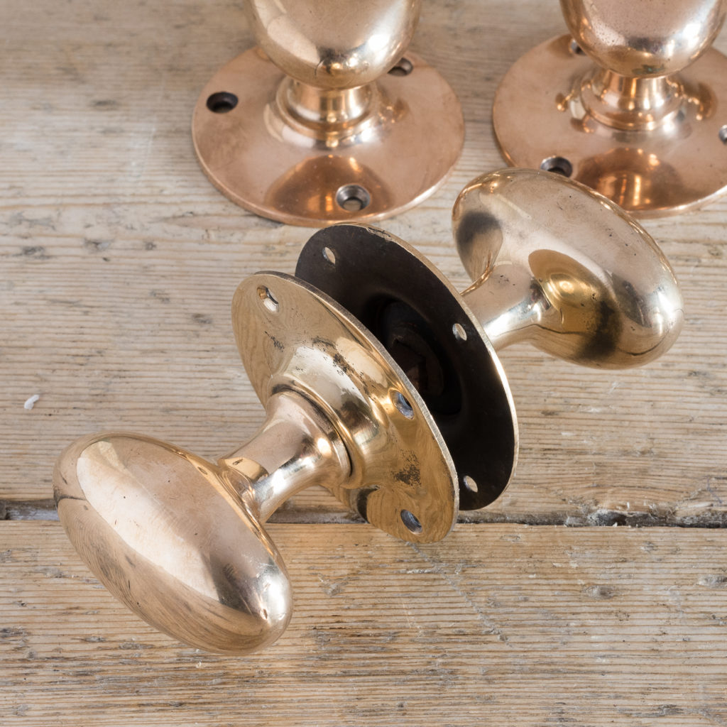 Reclaimed oval brass door knobs