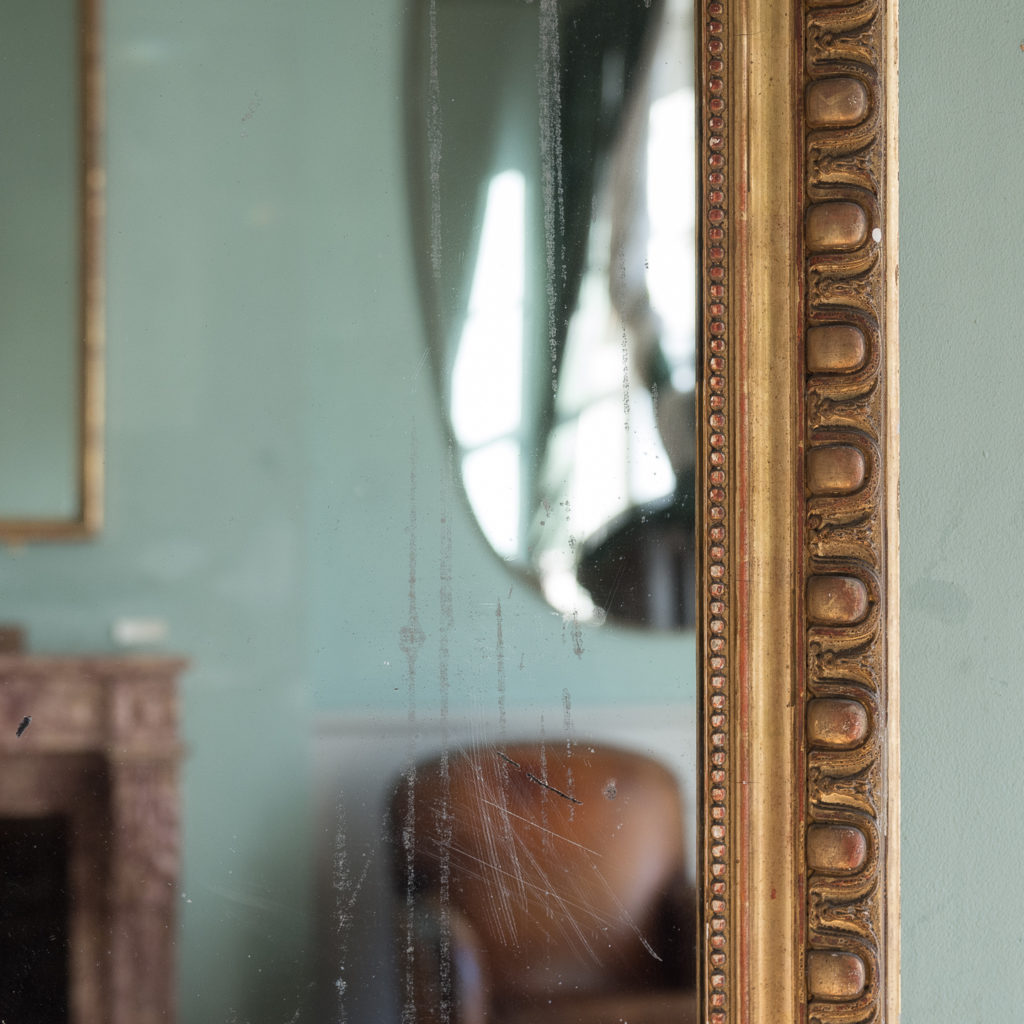 Mid nineteenth century French gilded wall mirror,-124297