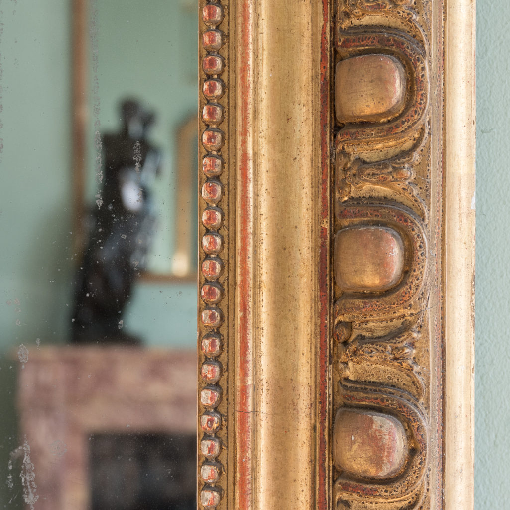 Mid nineteenth century French gilded wall mirror,-124296