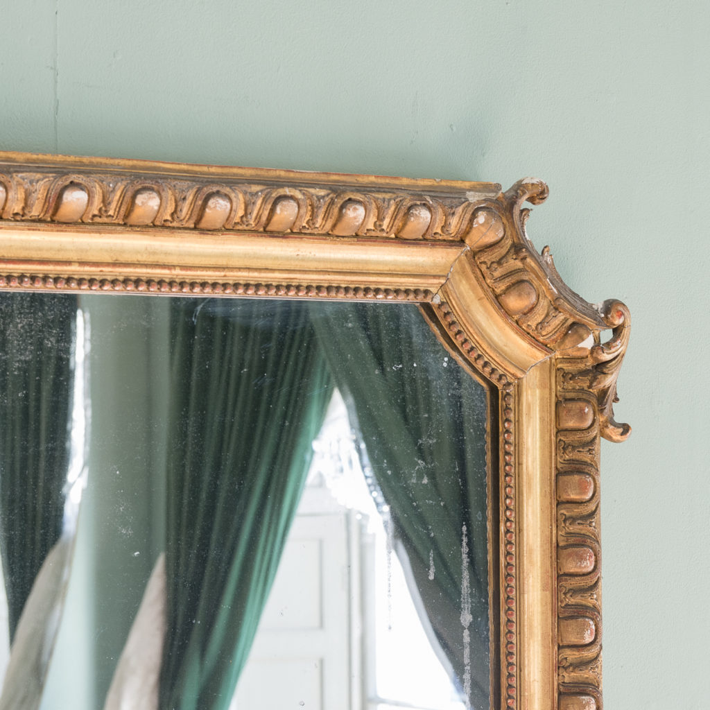 Mid nineteenth century French gilded wall mirror,-124302