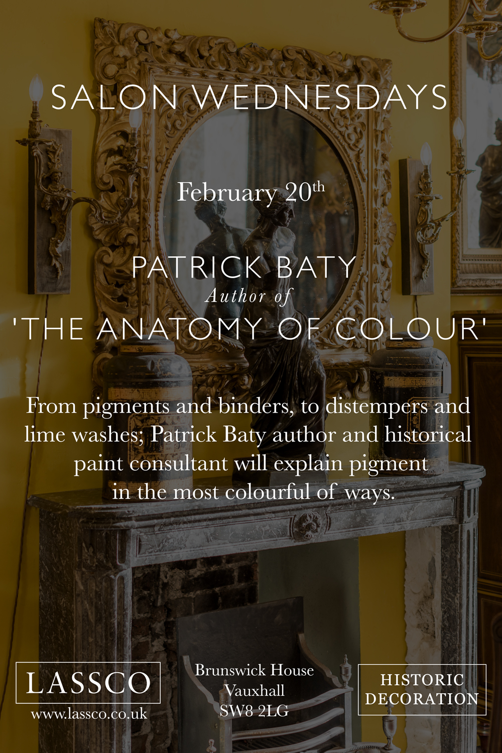 Invite to Anatomy of Colour talk at Brunswick House, 20th of Feb 2019