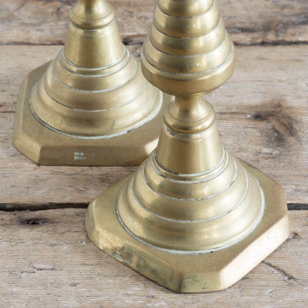 Pair of nineteenth century brass candlesticks,-125822