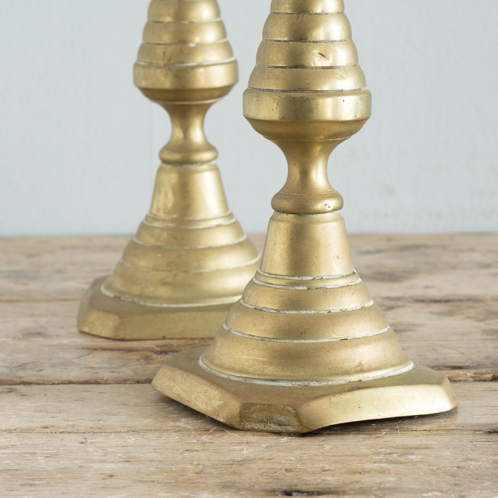 Pair of nineteenth century brass candlesticks,-125818