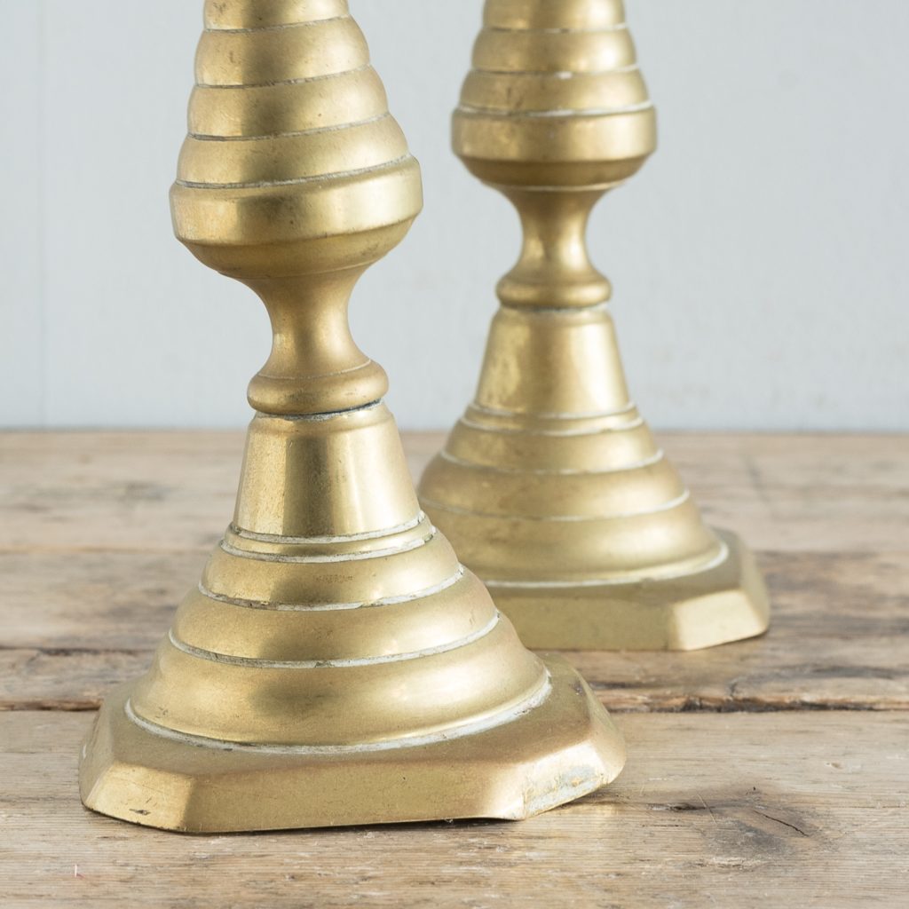 Pair of nineteenth century brass candlesticks,-125819