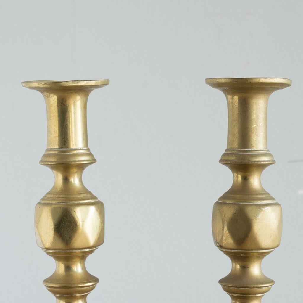 Pair of nineteenth century brass candlesticks,-125820