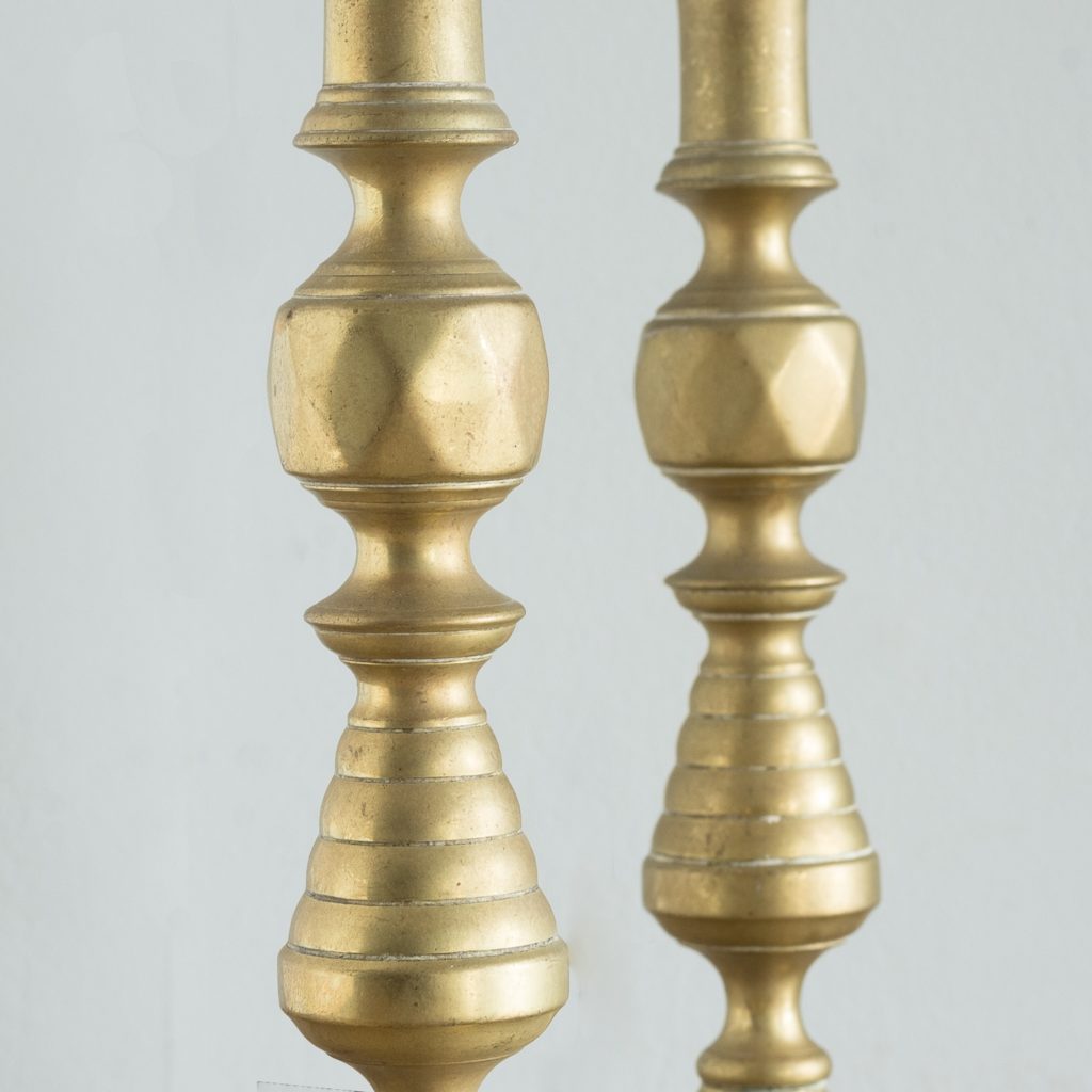 Pair of nineteenth century brass candlesticks,-125816