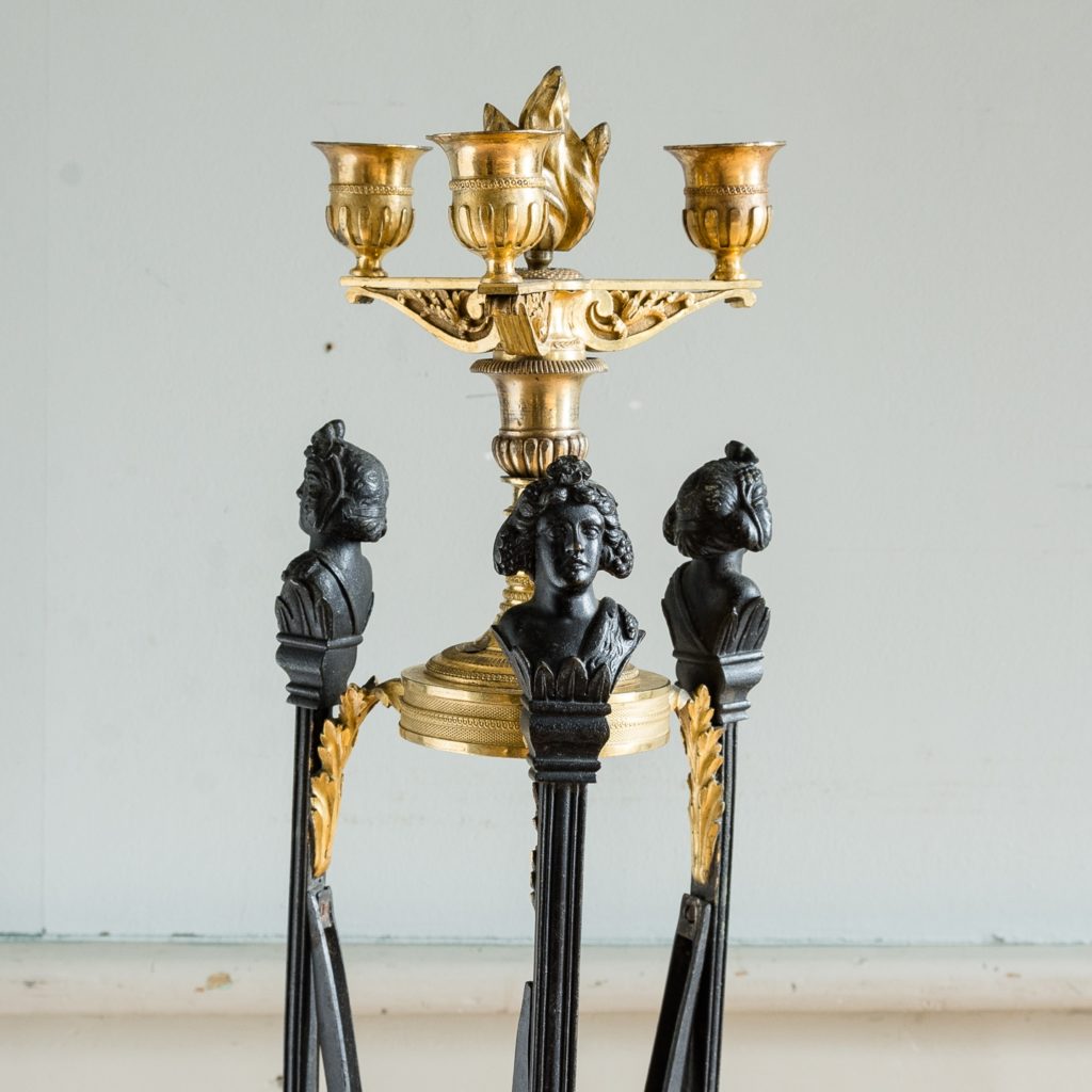 Regency parcel-gilt bronze candelabra,-126084