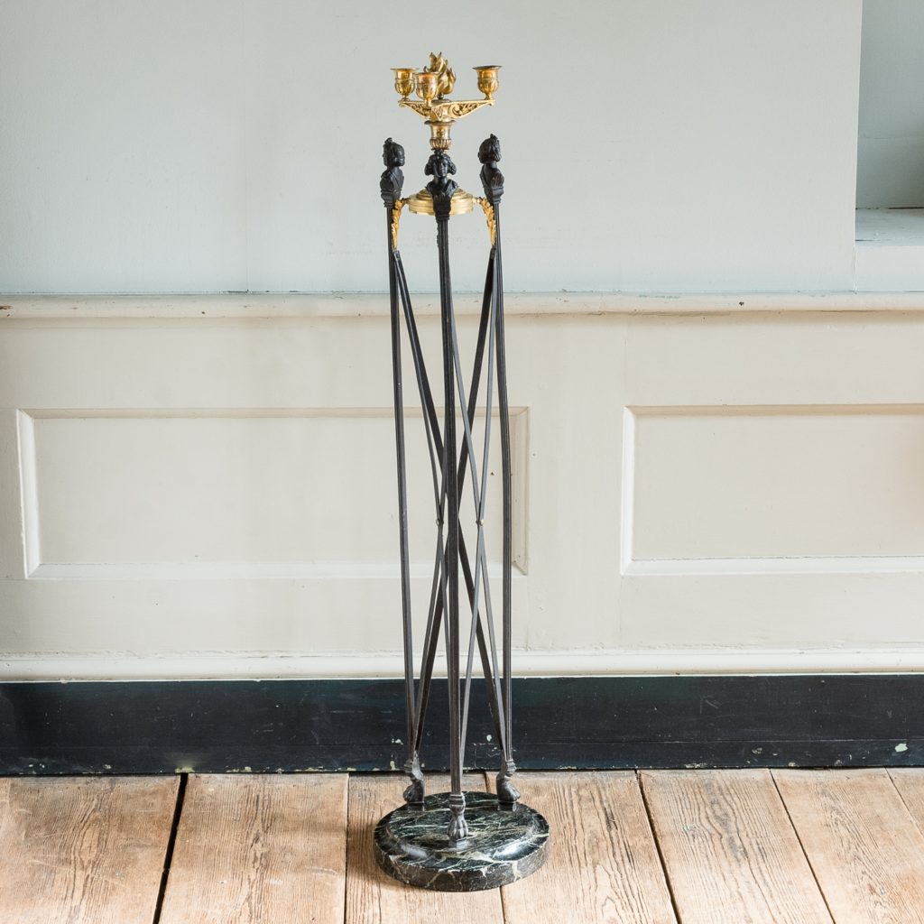 Regency parcel-gilt bronze candelabra,