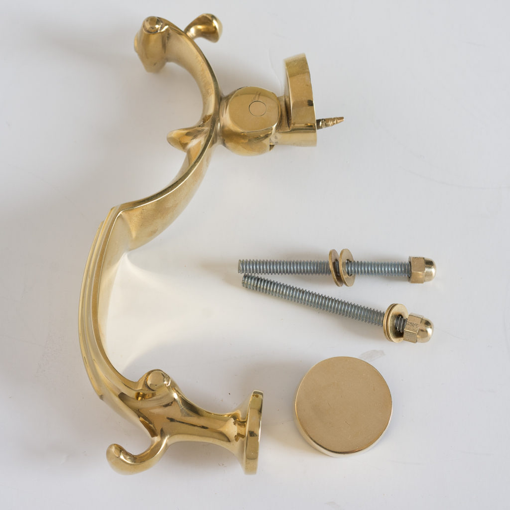 Brass Doctor's knocker with striking plate and fixing bolts