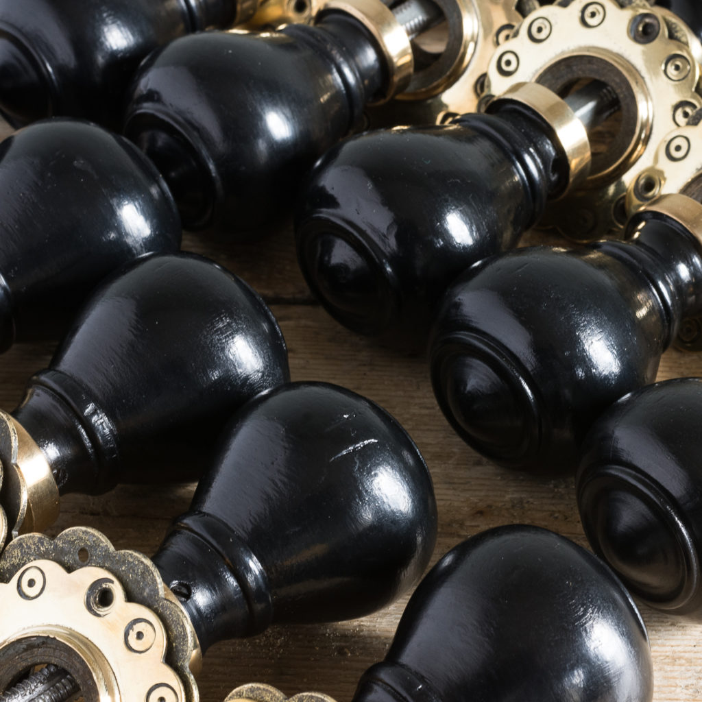 Victorian style ebonised door knobs,