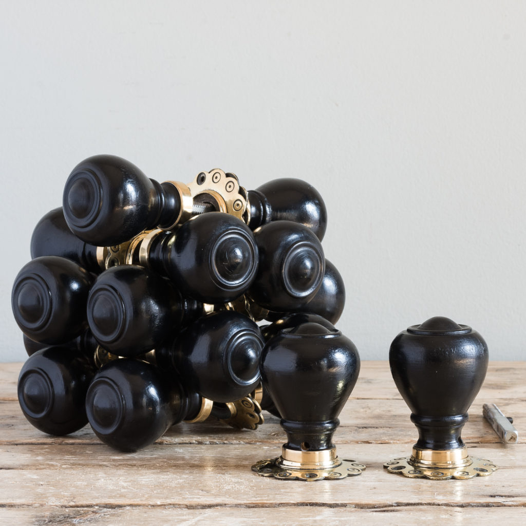 Victorian style ebonised door knobs,