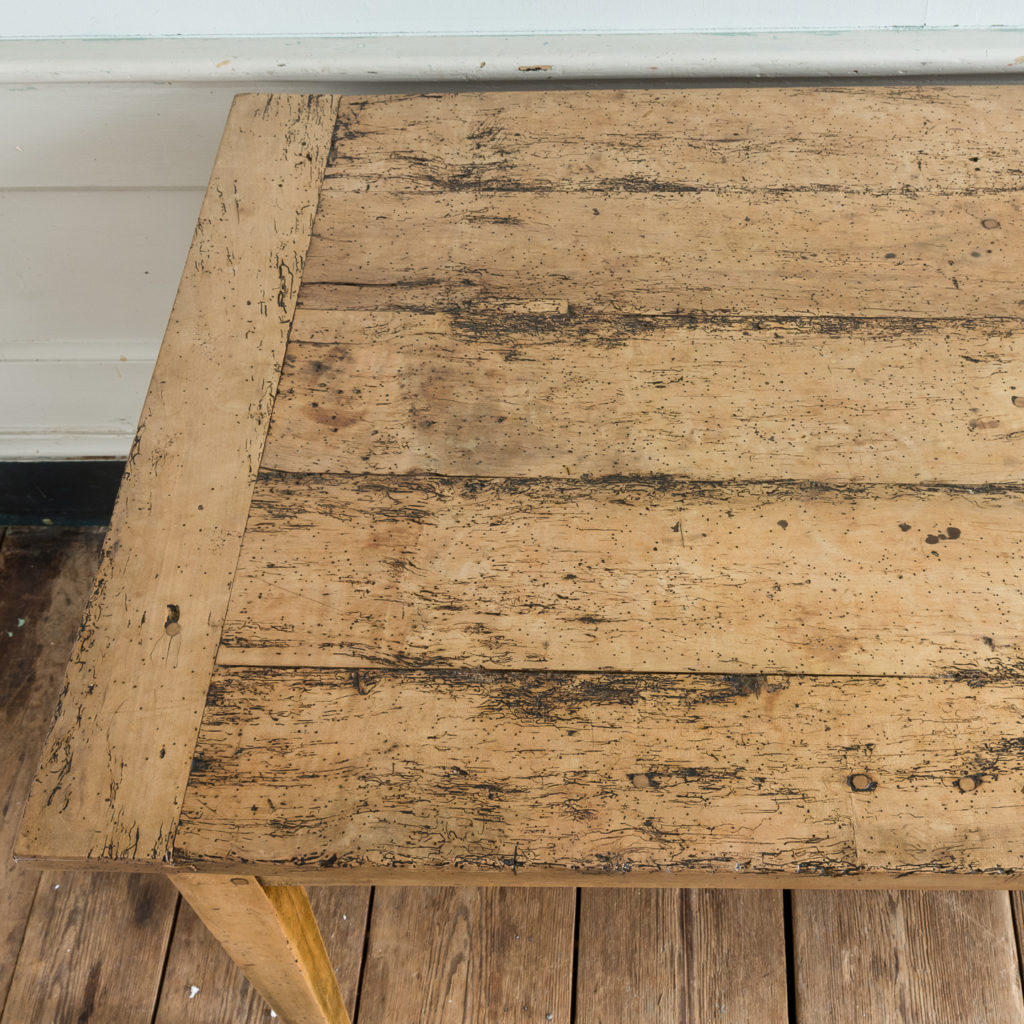 Nineteenth century French fruitwood farmhouse dining table,-126557