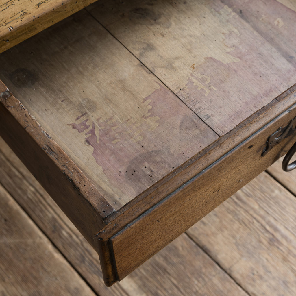 Nineteenth century French fruitwood farmhouse dining table,-126563