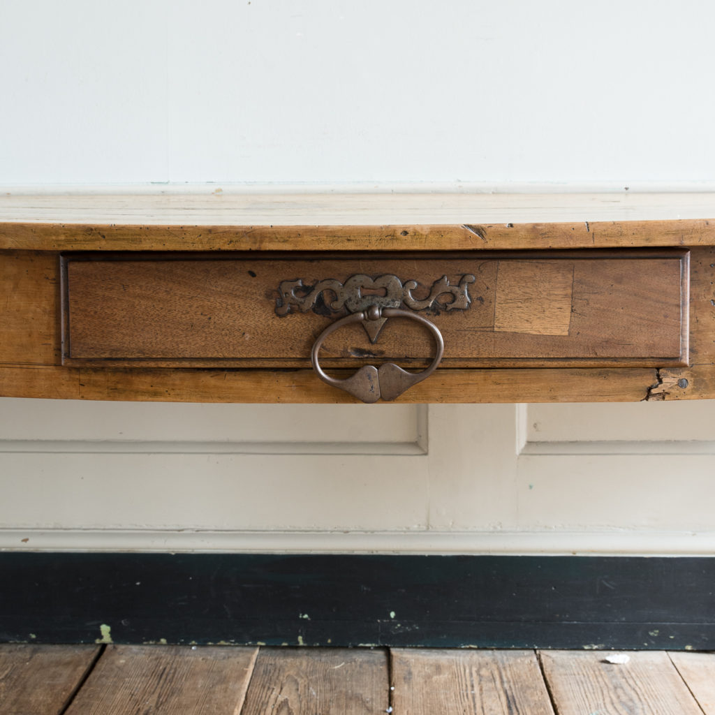 single frieze drawer with substantial iron handle