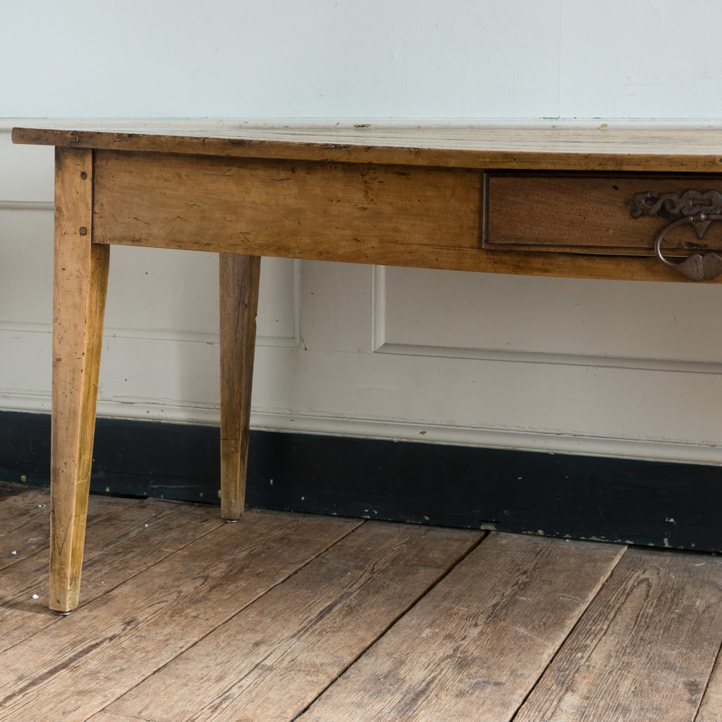 Nineteenth century French fruitwood farmhouse dining table,-126567