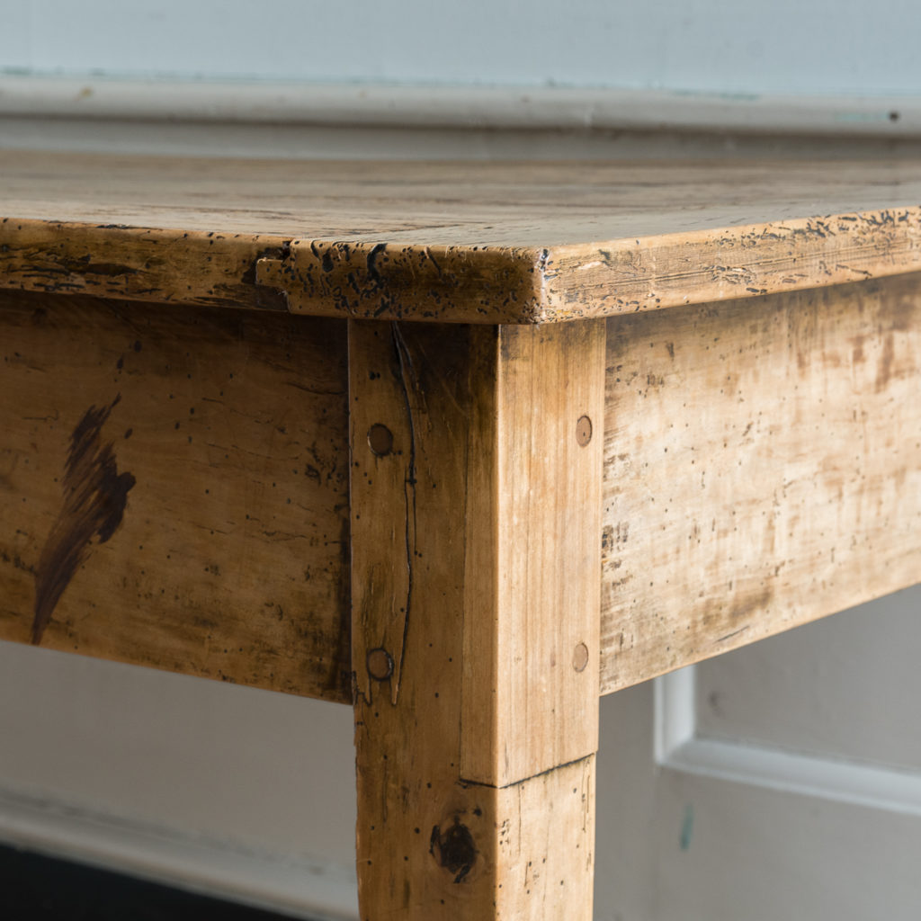 Nineteenth century French fruitwood farmhouse dining table,-126571