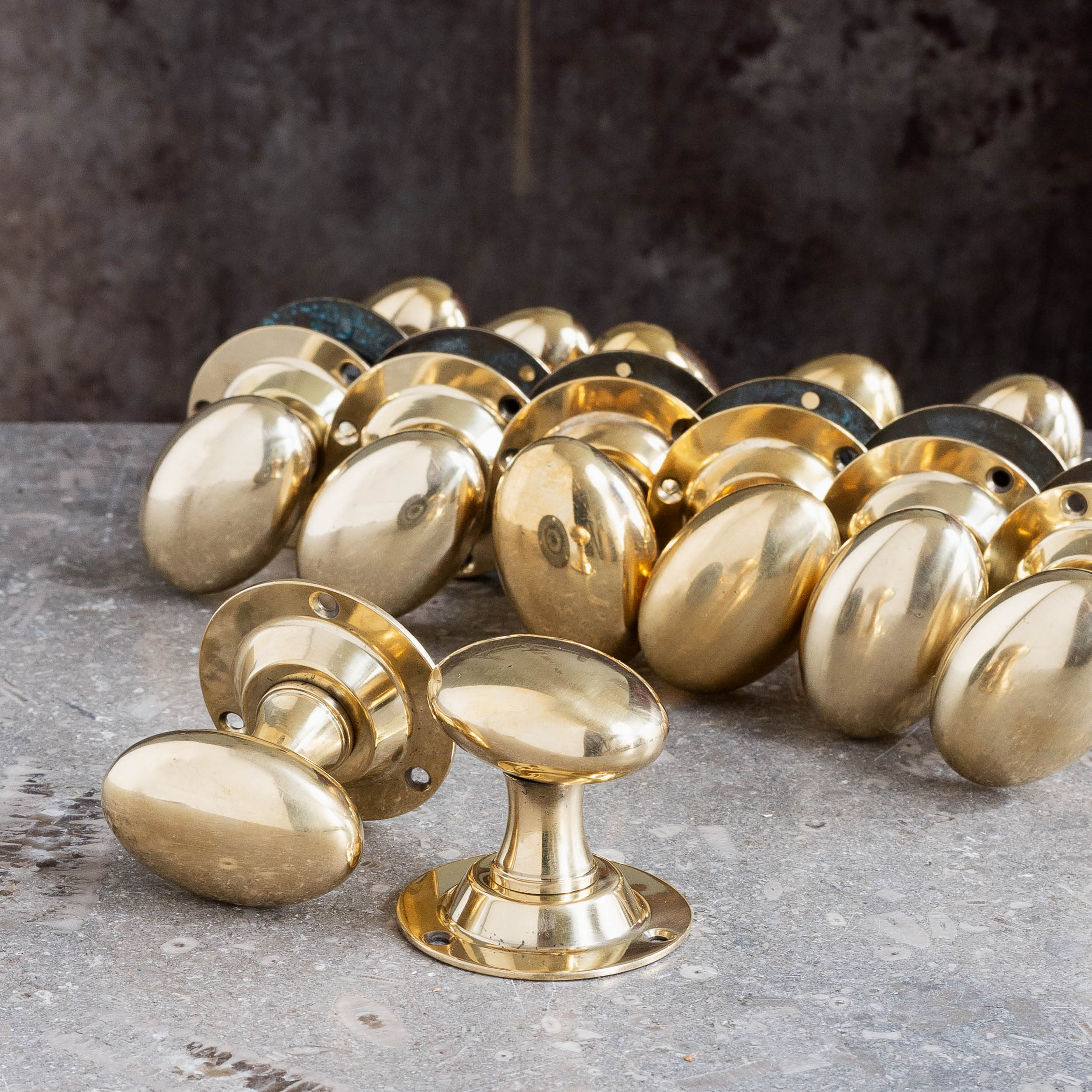 Brass oval door knobs - Door Furniture and Brassfoundry - LASSCO