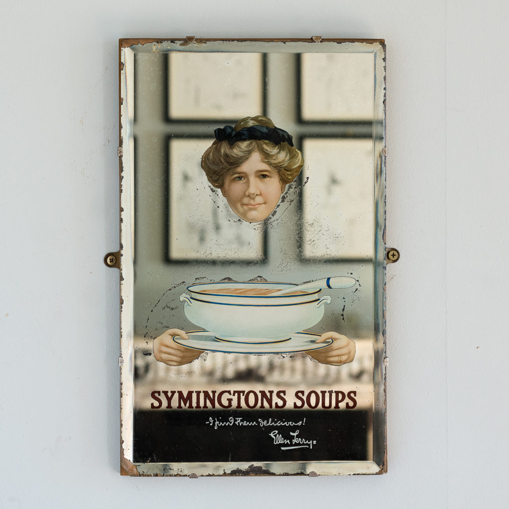 Late nineteenth century advertising mirror,