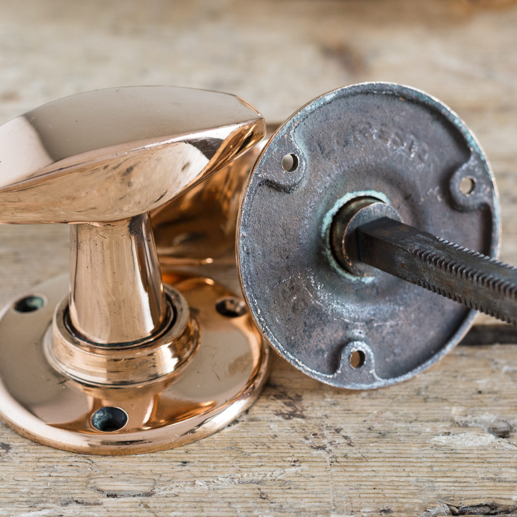 'DRYAD' of Leicestershire rose brass door knobs,