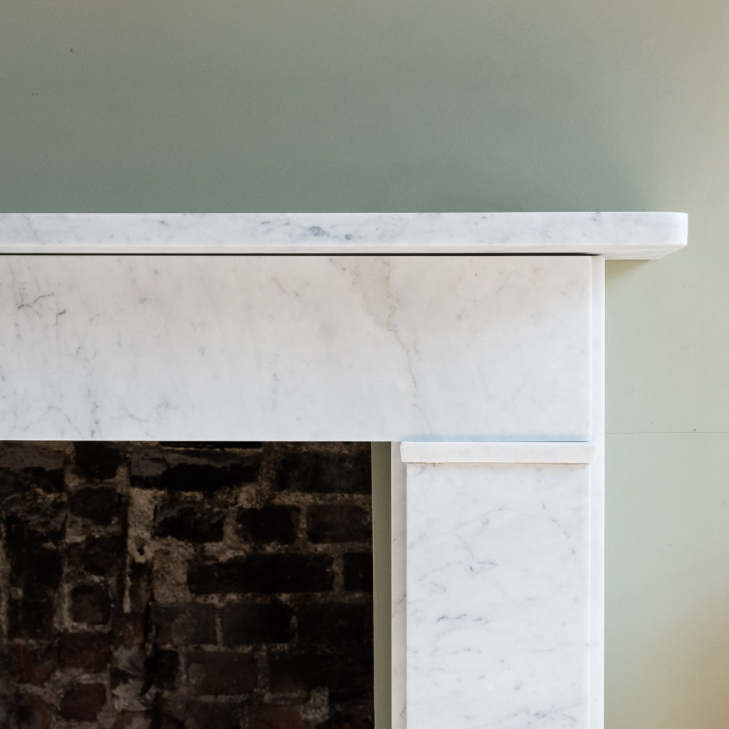 Victorian style Carrara marble flat-front chimneypiece,