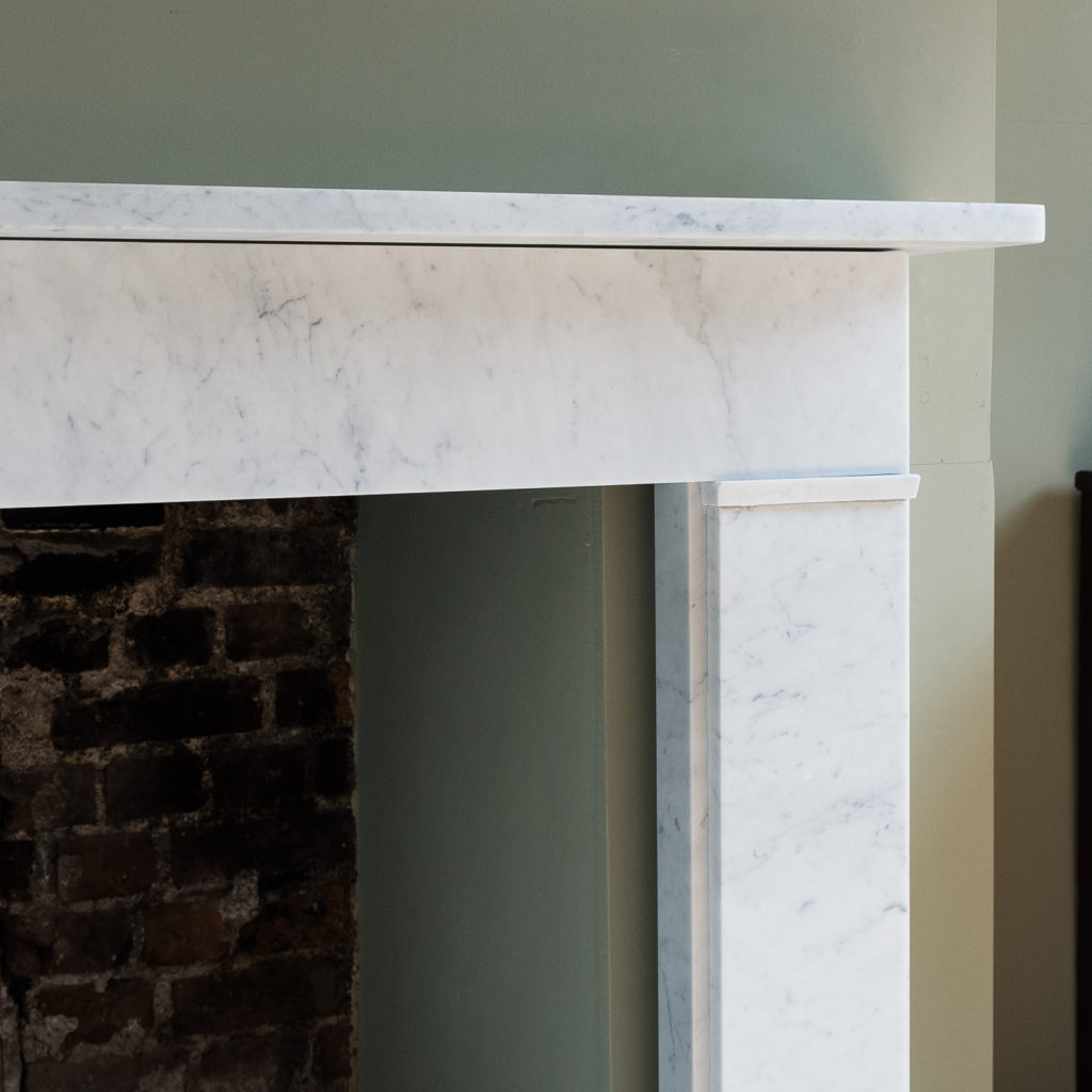 Victorian style Carrara marble flat-front chimneypiece,-127137