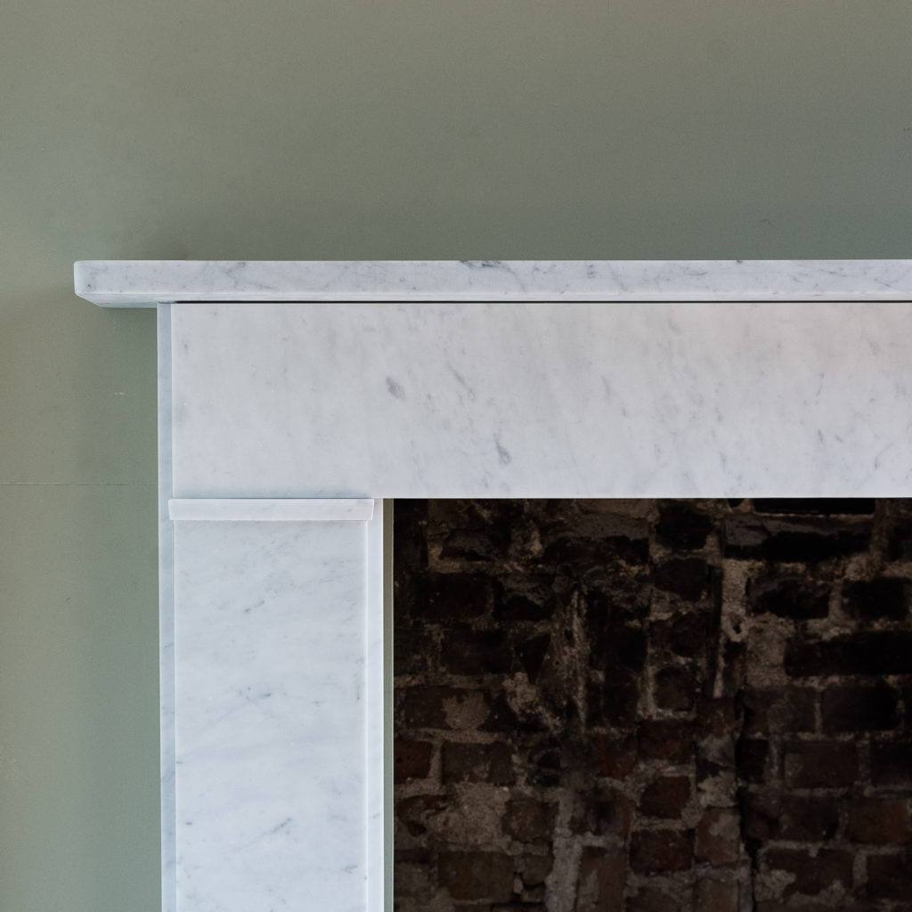 Victorian style Carrara marble flat-front chimneypiece,