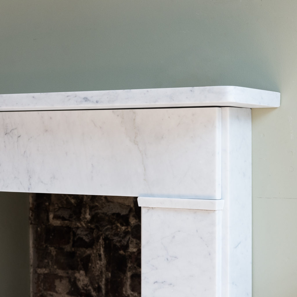 Victorian style Carrara marble flat-front chimneypiece,-127138