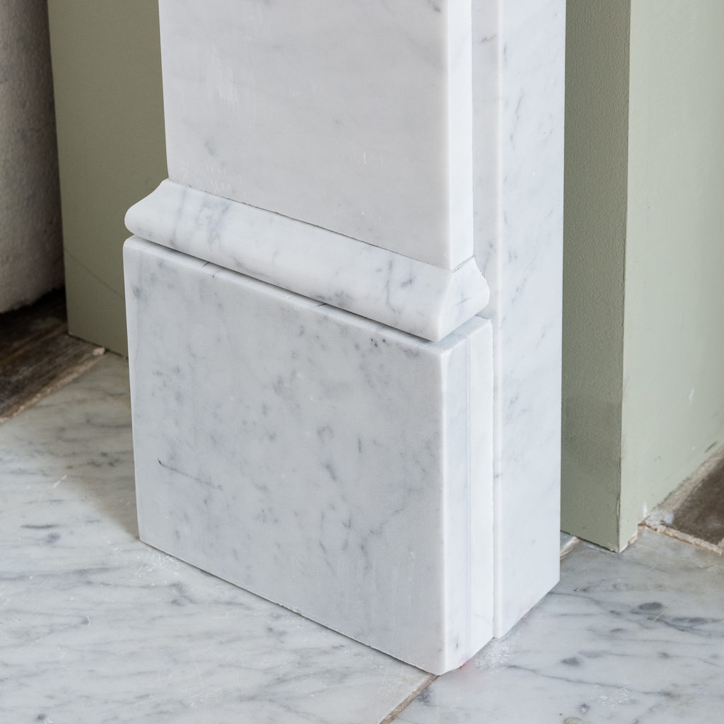 Victorian style Carrara marble flat-front chimneypiece,-127141