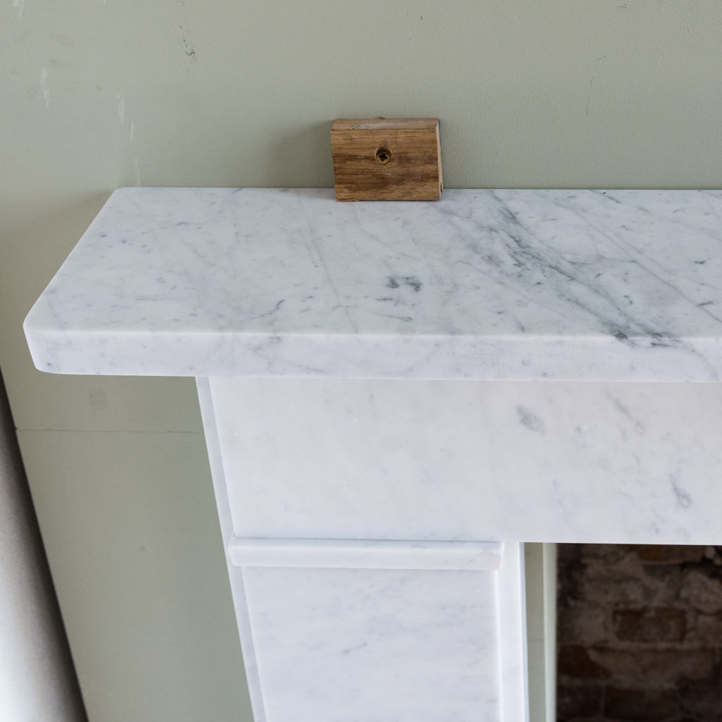 Victorian style Carrara marble flat-front chimneypiece,-127146