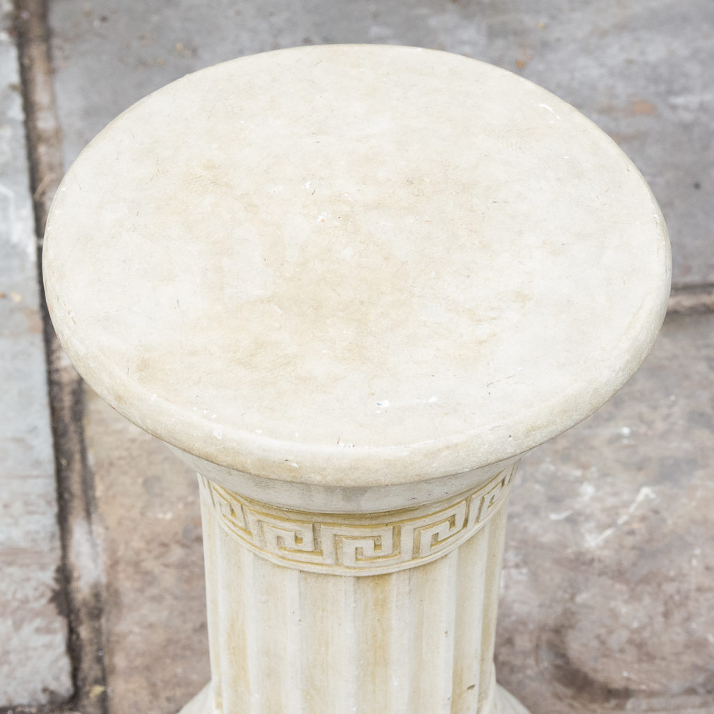 Fluted cast stone pedestal, -127611