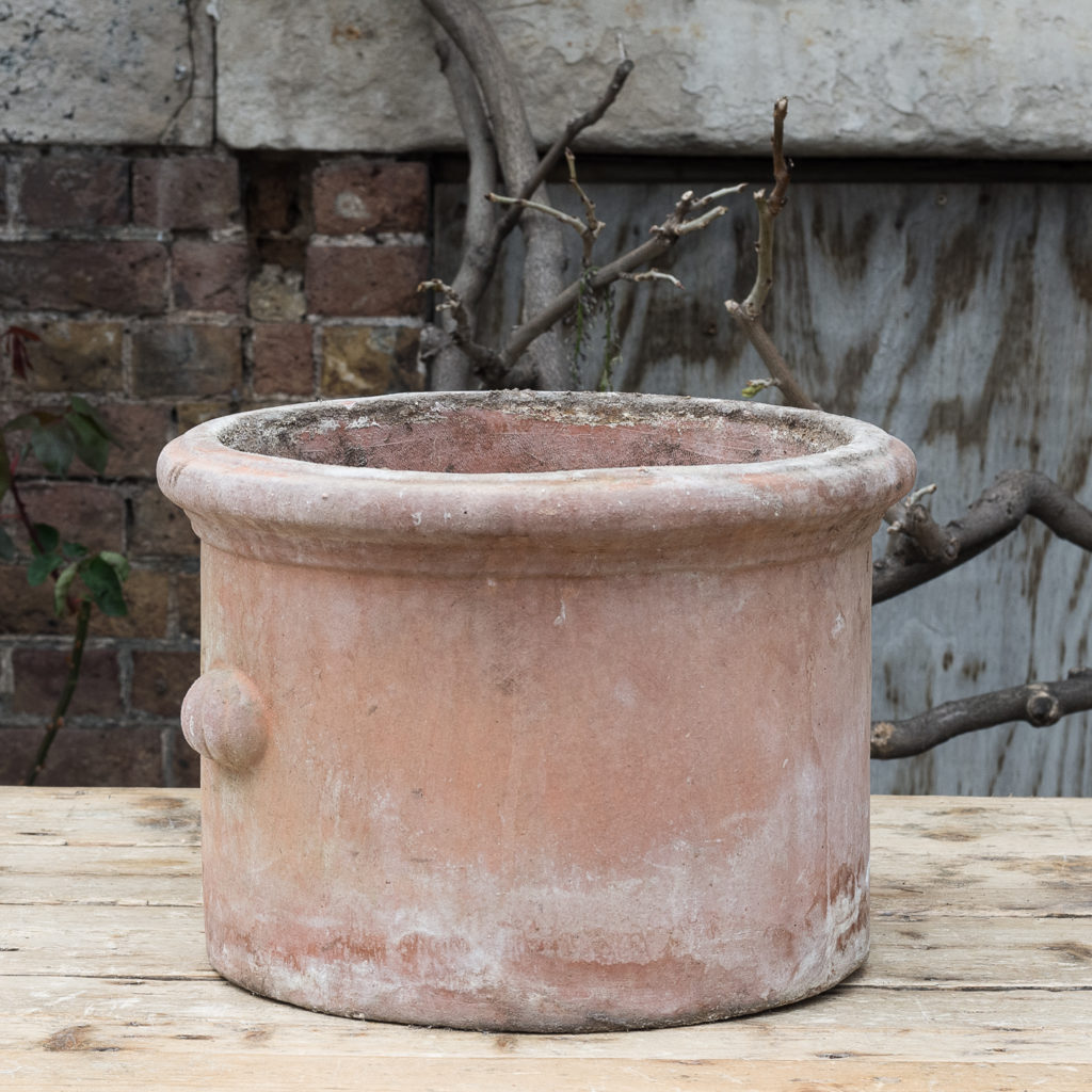 Round terracotta planter,