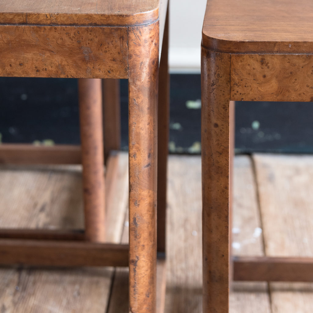 1930s walnut and burr walnut nest of tables,-127225