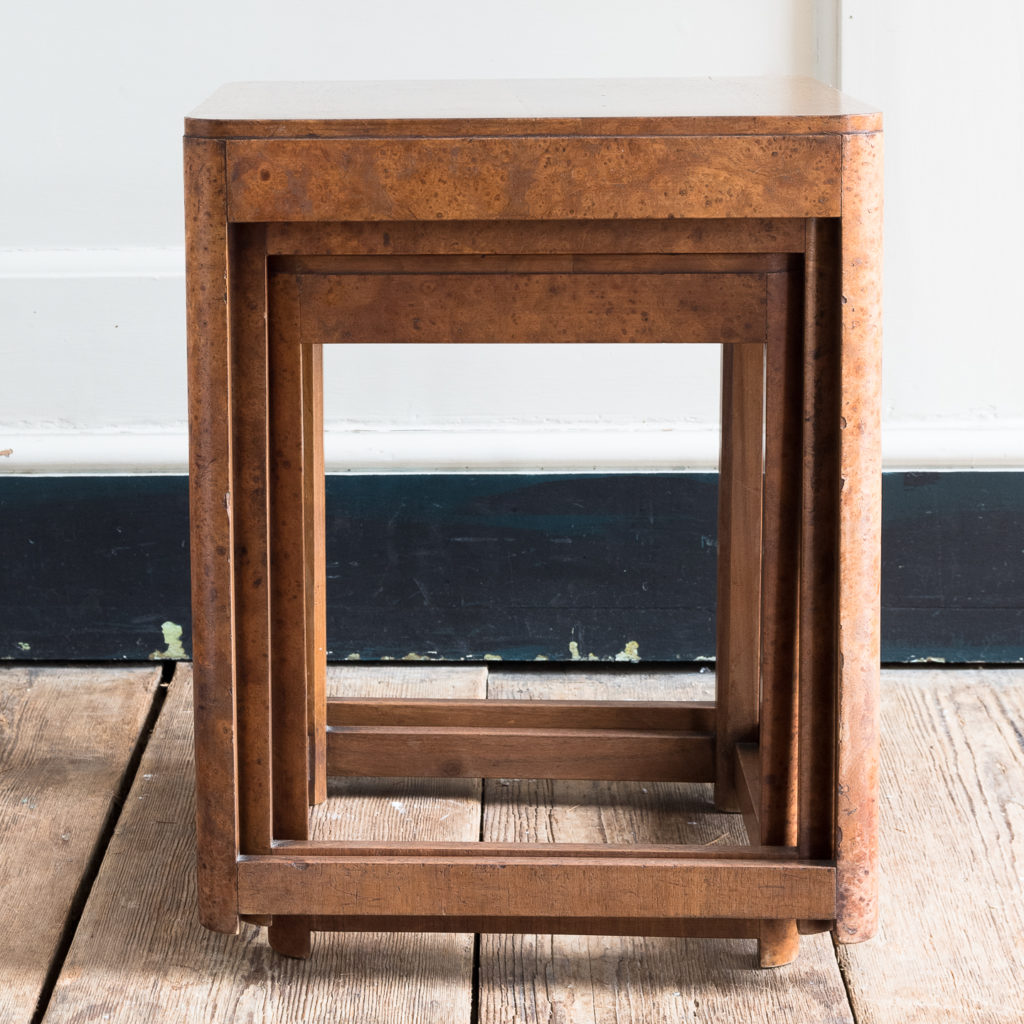 1930s walnut and burr walnut nest of tables,-127230