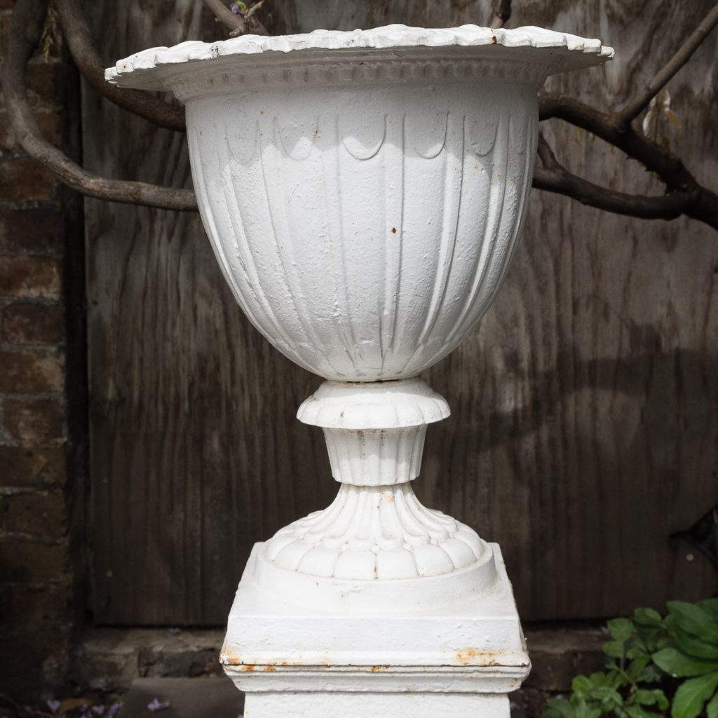 Pair of cast iron urns in the Classical taste,-126974