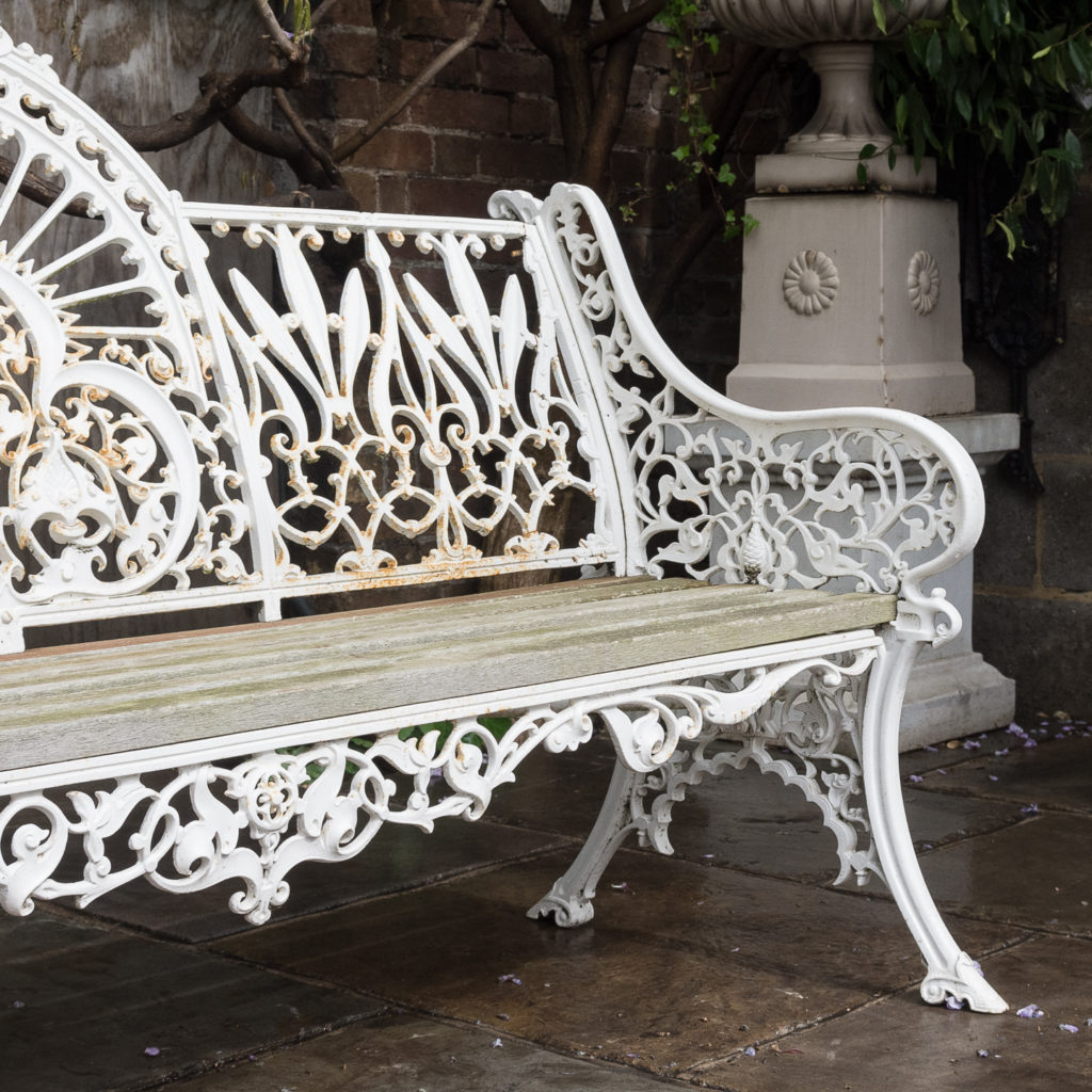 Cast iron garden bench,