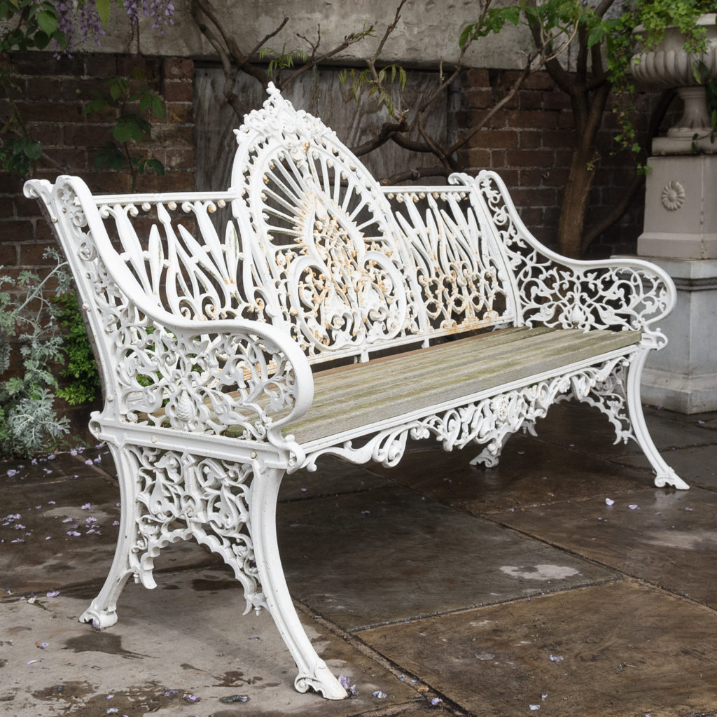 Cast iron garden bench,