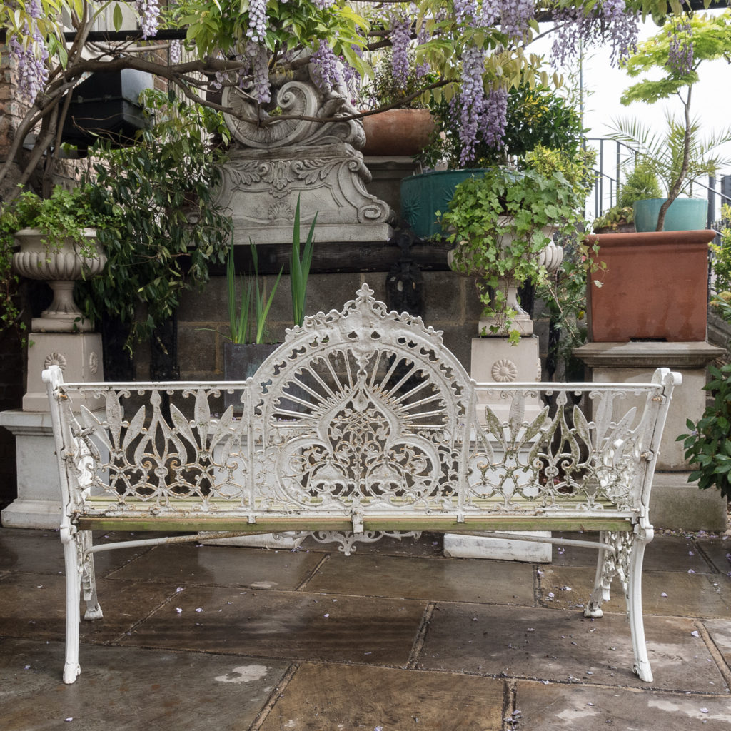 Cast iron garden bench,