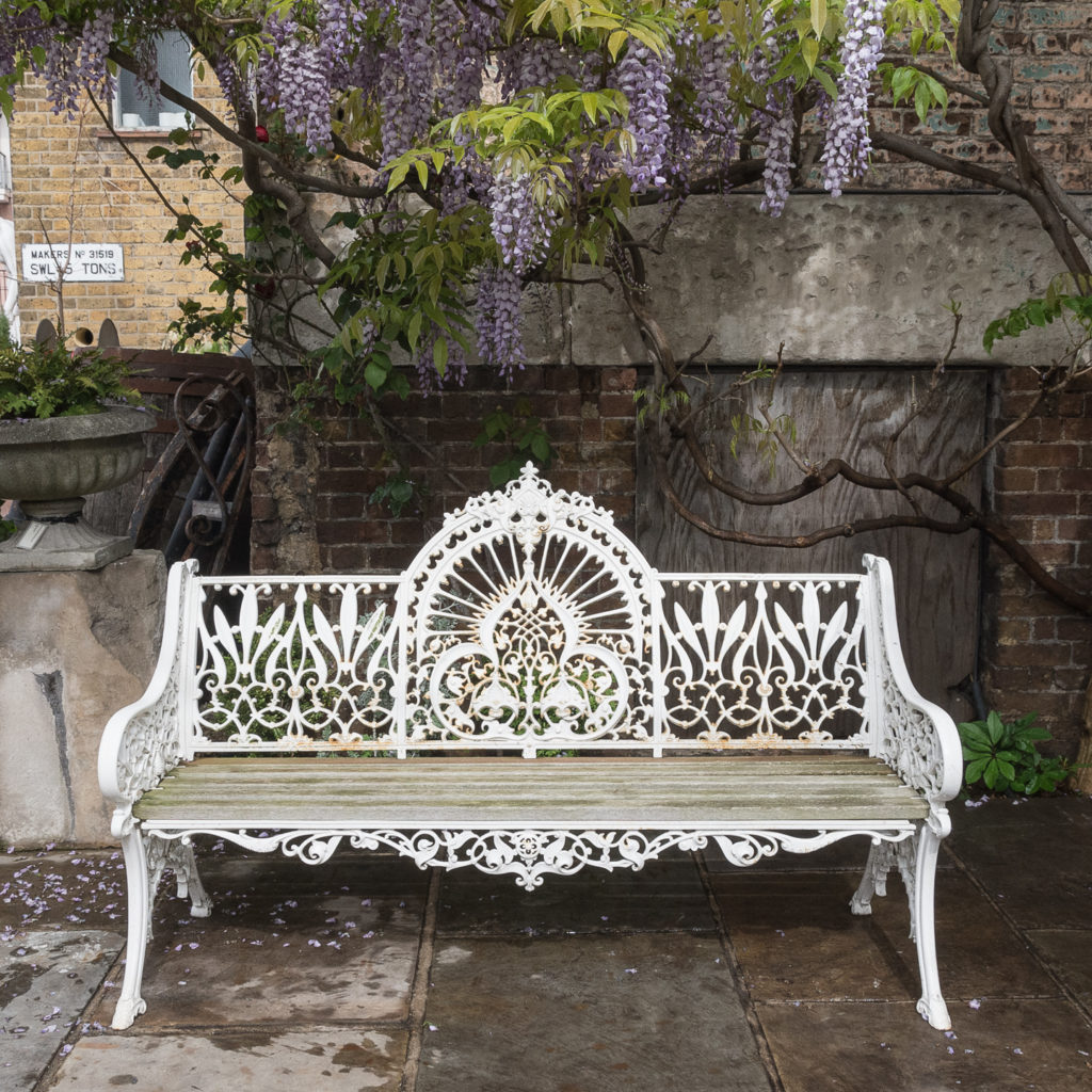 Cast iron garden bench,