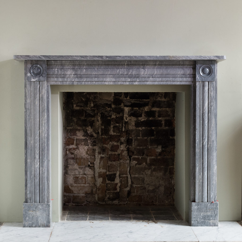 Regency dove grey marble bullseye chimneypiece,