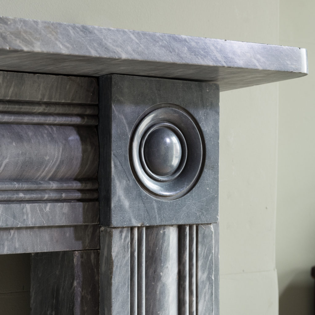 Regency dove grey marble bullseye chimneypiece,-127039