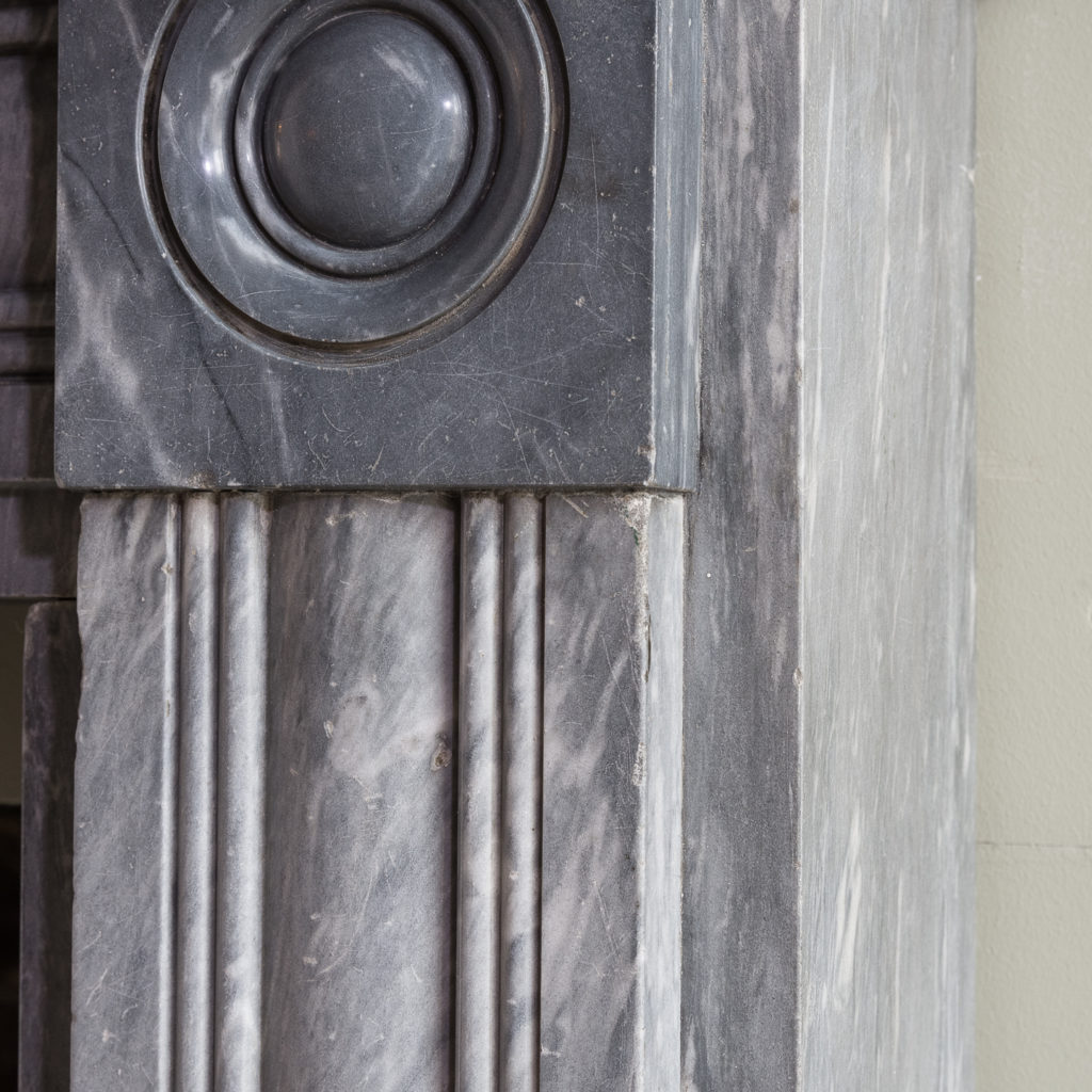 Regency dove grey marble bullseye chimneypiece,-127040