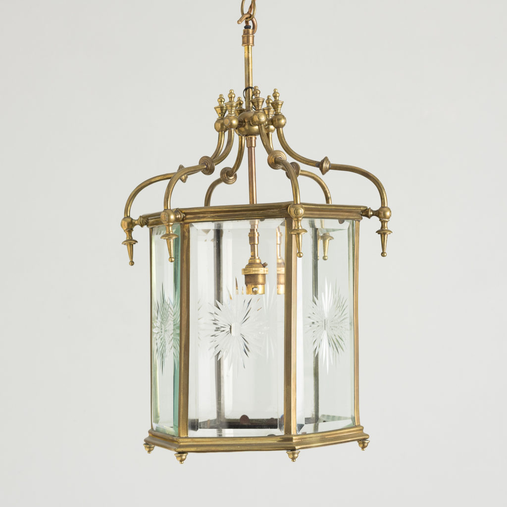 Georgian style brass hall lantern,