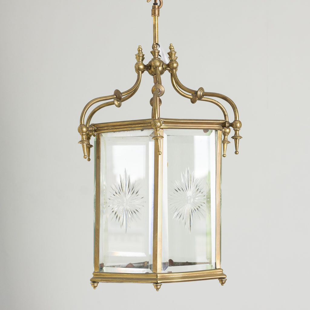 Georgian style brass hall lantern,